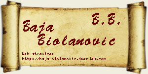 Baja Biolanović vizit kartica